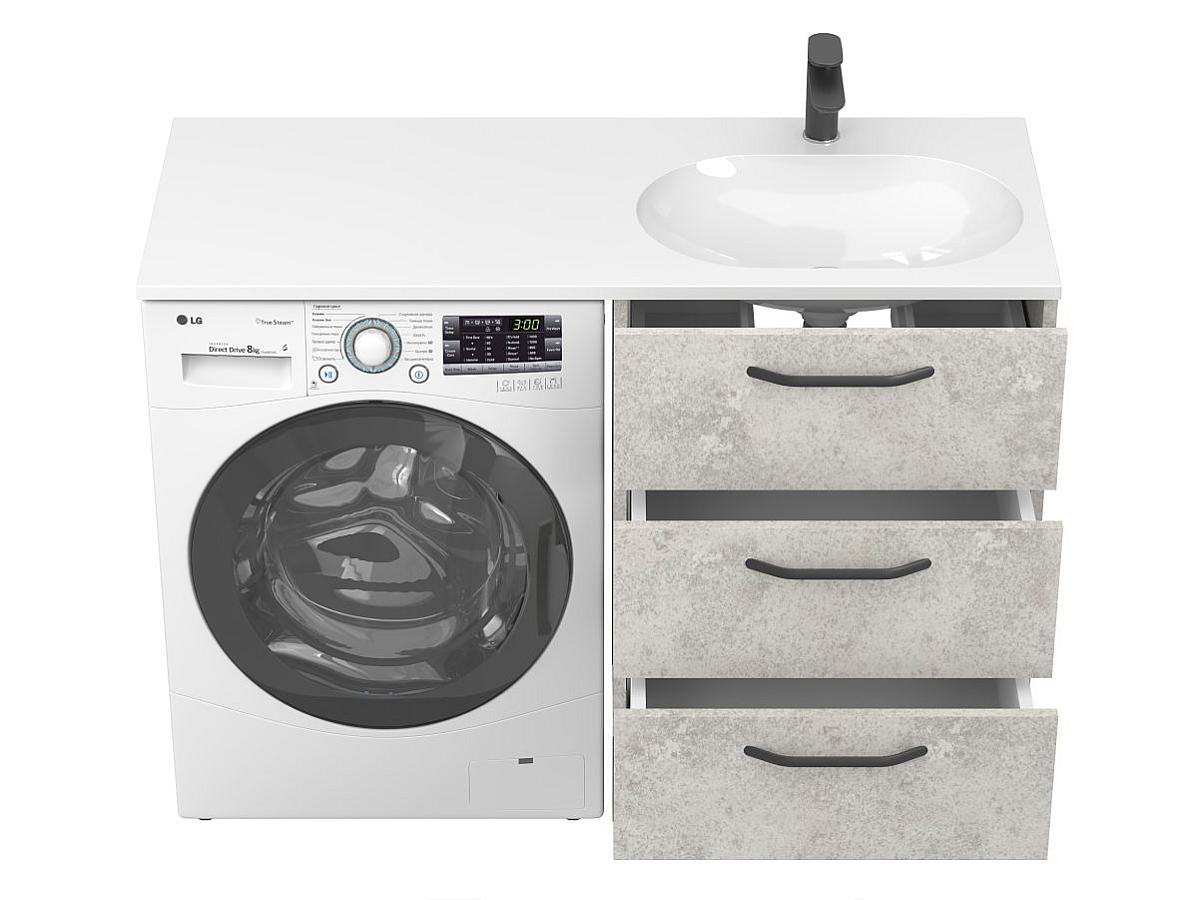 Тумба підлогова TESSA Камінь сірий з умивальником NEW YORK 1200 R