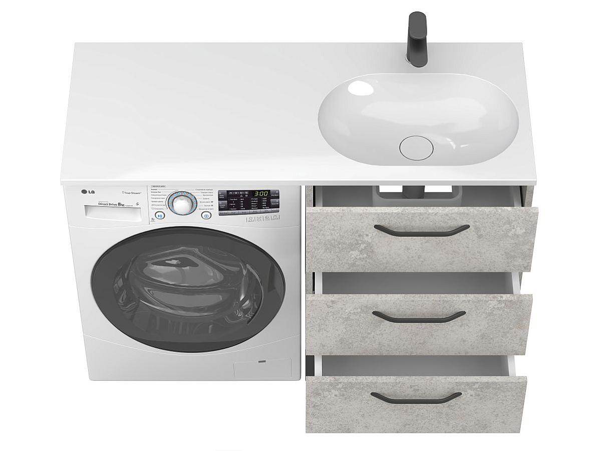 Тумба підлогова TESSA Камінь сірий з умивальником NEW YORK 1200 R