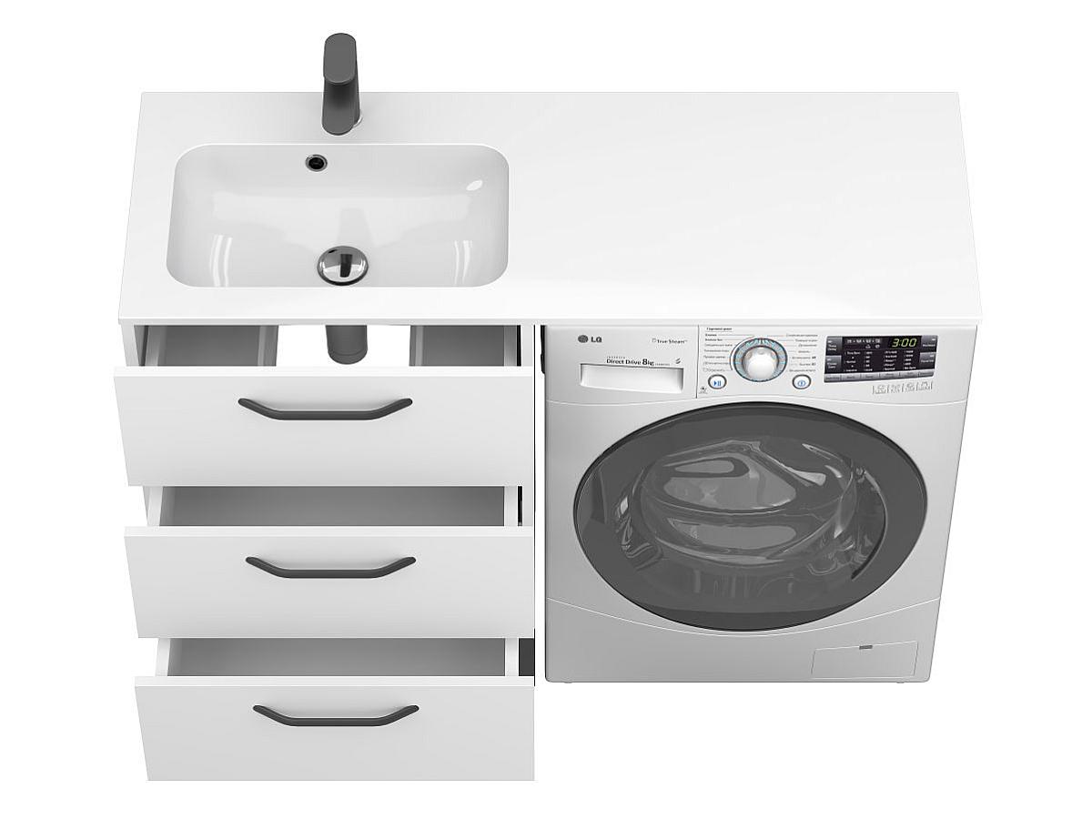 Тумба напольная TESSA Белая с умывальником DELLA 1200 L