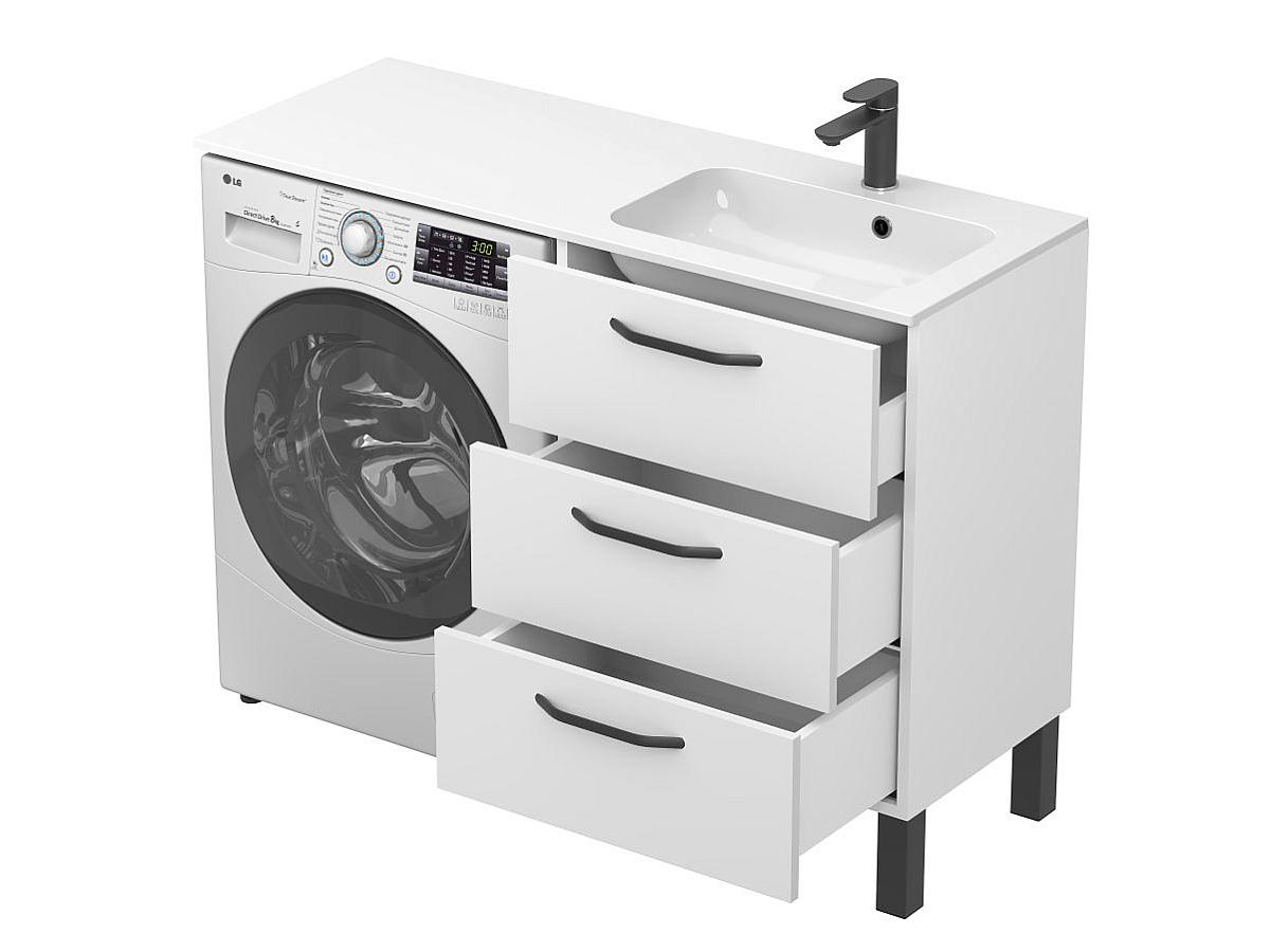 Тумба напольная TESSA Белая с умывальником DELLA 1200 R