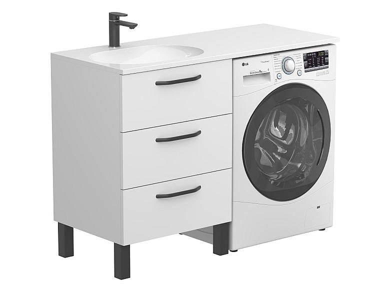 Тумба підлогова TESSA Біла з умивальником NEW YORK 1200 L