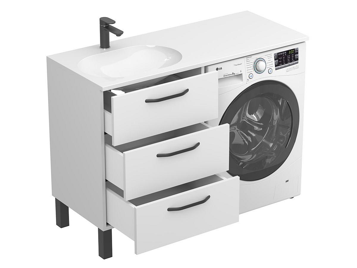 Тумба напольная TESSA Белая с умывальником NEW YORK 1200 L