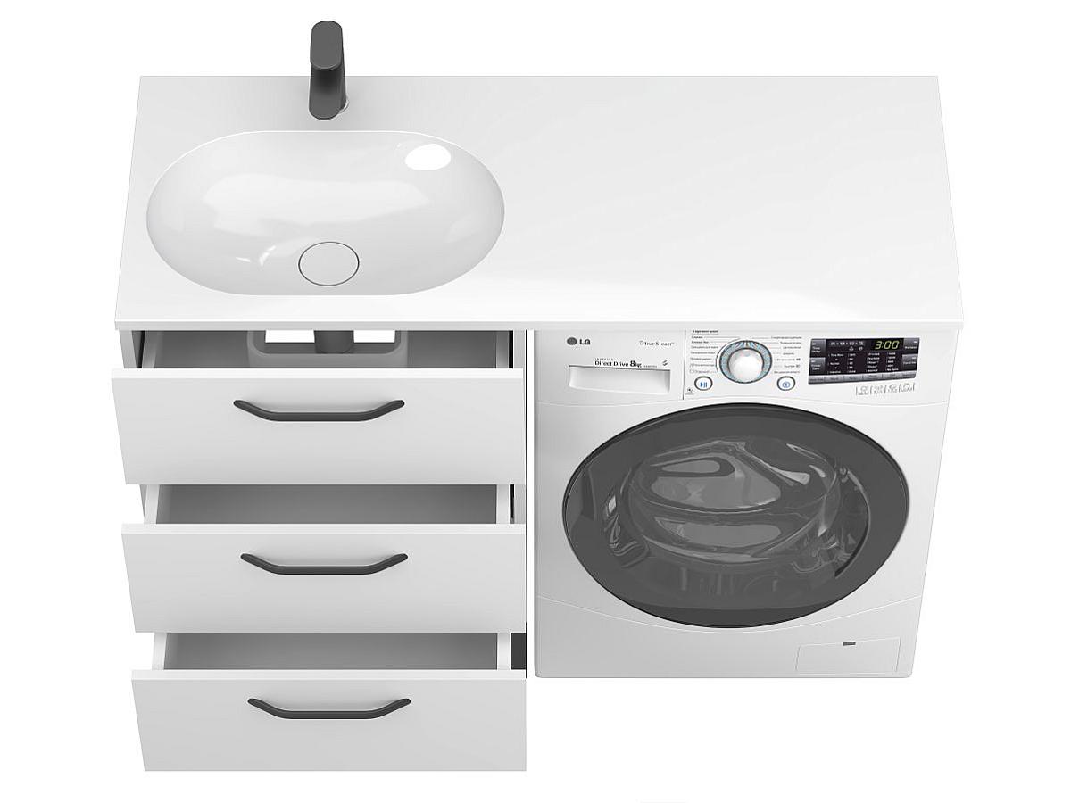 Тумба напольная TESSA Белая с умывальником NEW YORK 1200 L