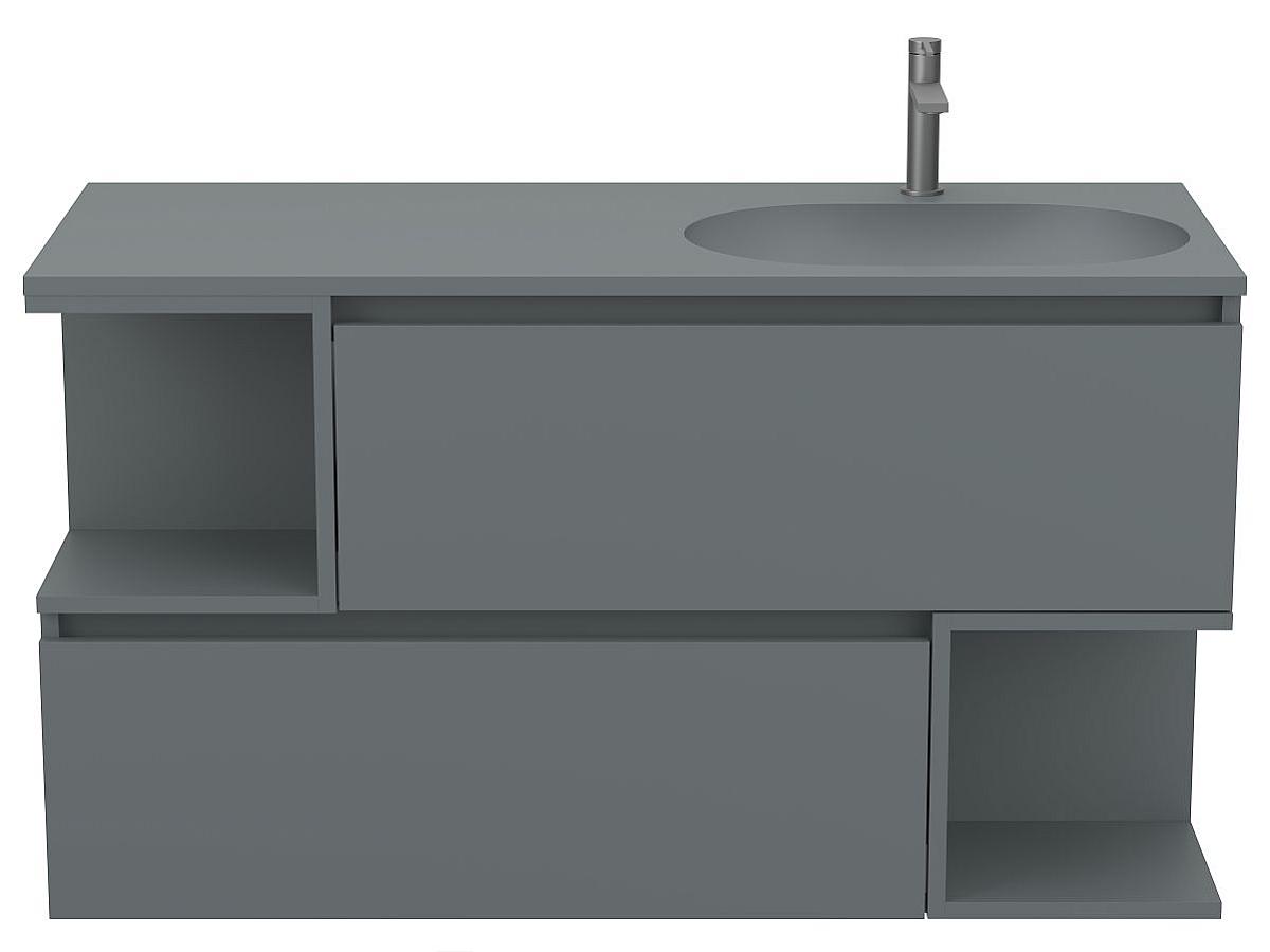 Тумба підвісна URBAN Сіра матова з умивальником NEW YORK 1200 R