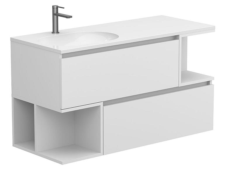 Тумба підвісна URBAN Біла soft-touch з умивальником NEW YORK 1200 L