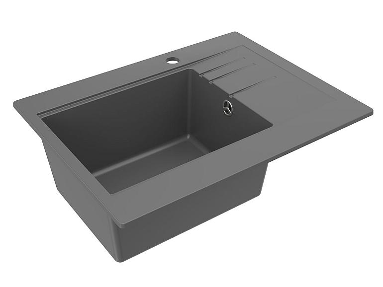 Кухонна мийка Bodrum 650 (GRAY) з 1-м отвором під змішувач