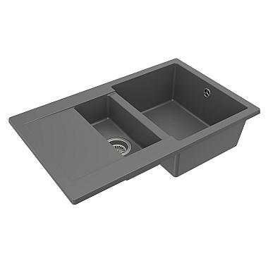 Кухонна мийка LaPas (STONE GRAY) колір світло-сірий (бетонний) без домішок