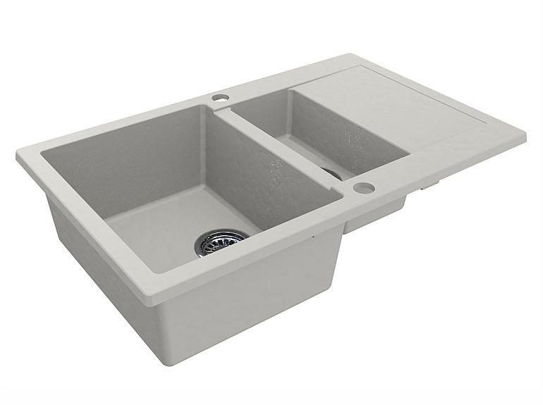 Кухонна мийка LAPAS WHITE з 2 отворами під змішувач