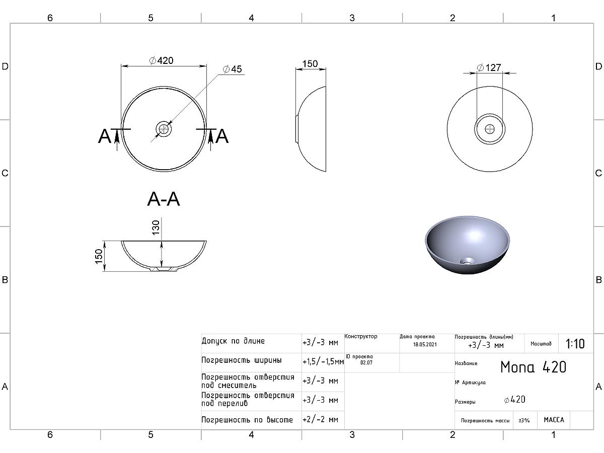 Умивальник MONA RAL 2004