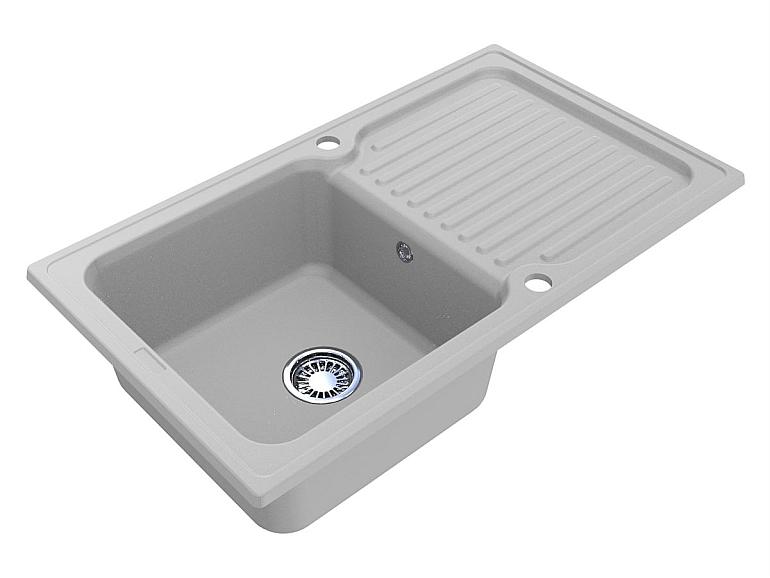 Кухонна мийка ORLEAN WHITE з 2 отворами під змішувач