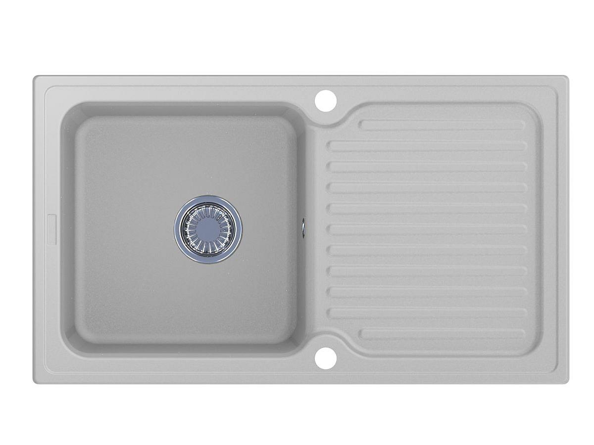 Кухонна мийка ORLEAN біла з 2 отворами під змішувач