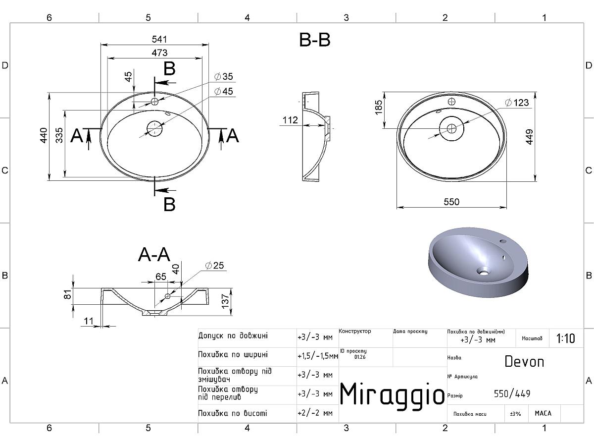 Умивальник DEVON