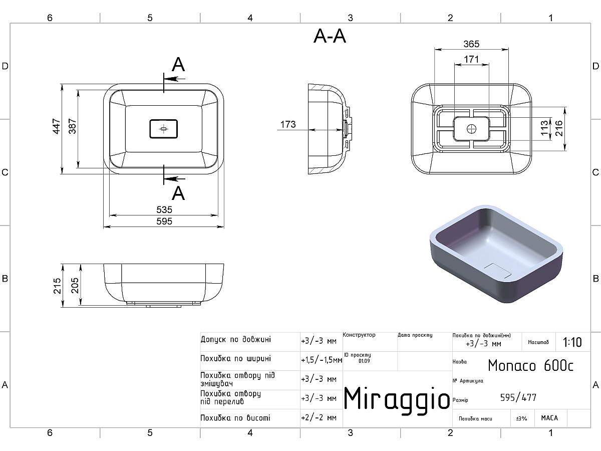 Умивальник MONACO MIRASOFT