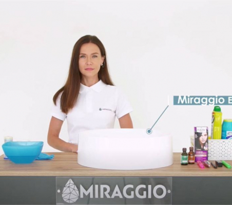 Тест на стойкость сантехники из литого мрамора к красящим веществам